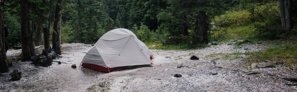 Camping in the rain or sleet
